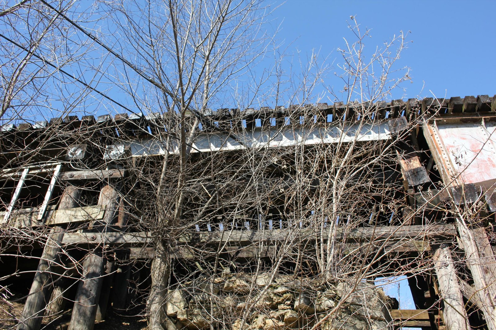 I-beam span over former south abutment